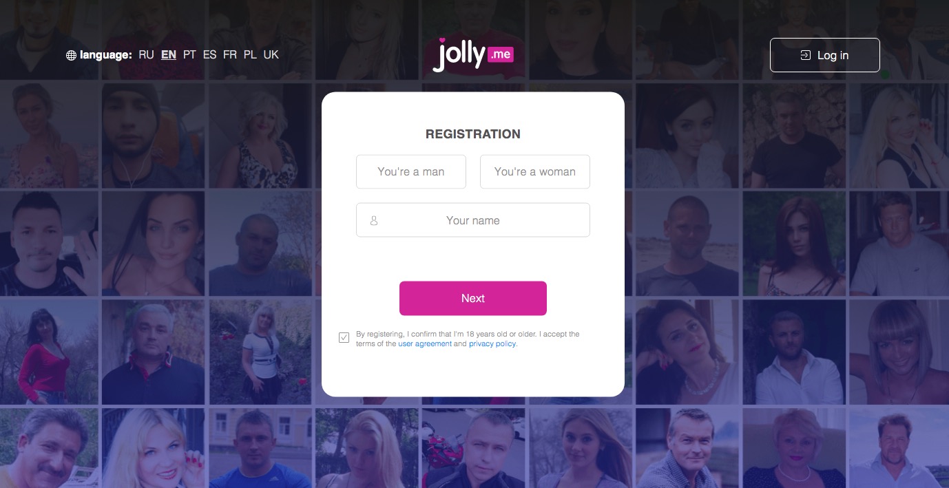 Jolly.me main page
